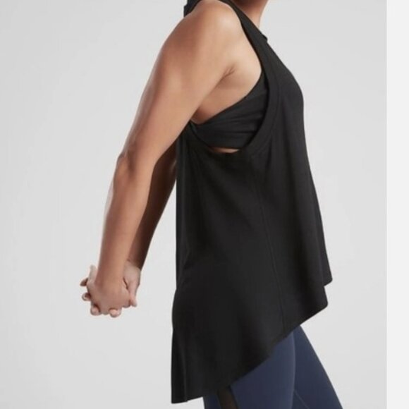 Athleta Essence Relaxed High low top small black great tee tank!! - Picture 4 of 6